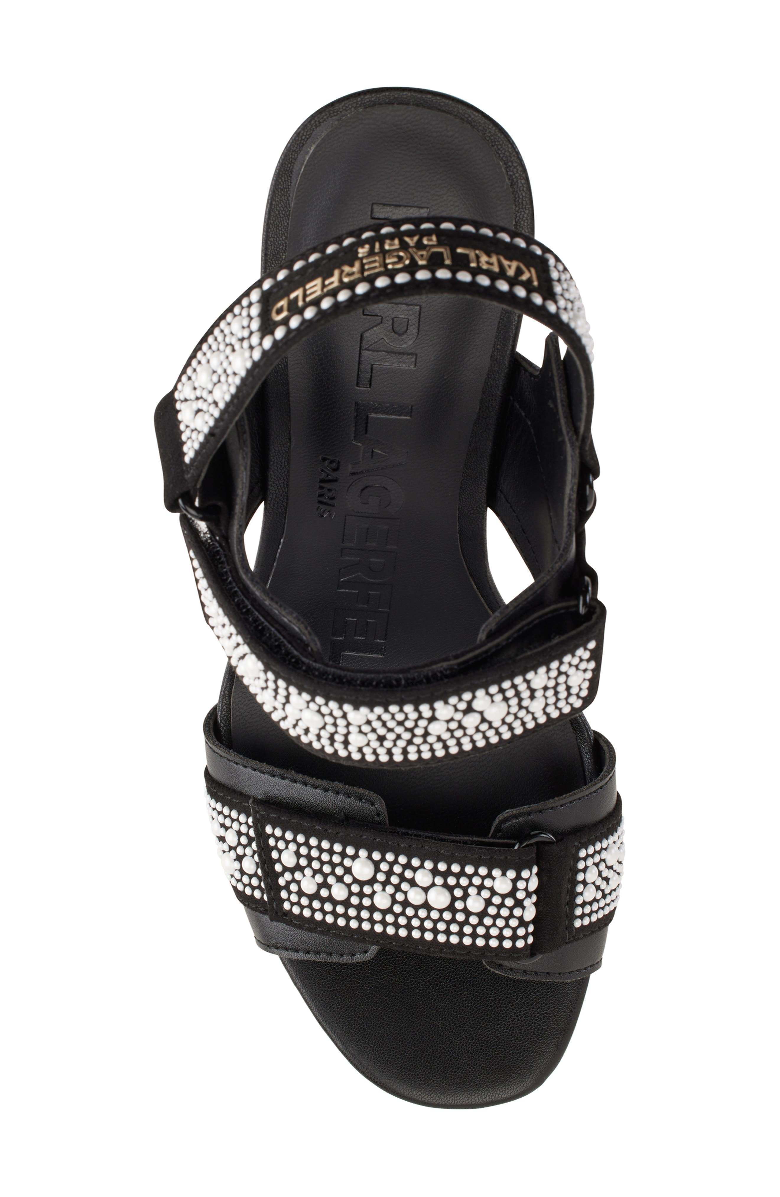 KARL LAGERFELD PARIS Alessia Faux Pearl Platform Sandal, Alternate, color, 
