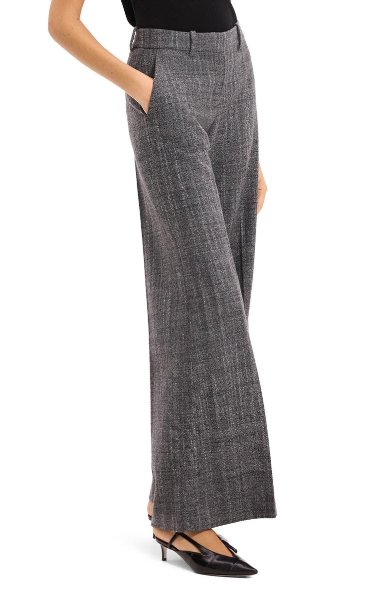 Theory Crosshatch Wool Blend Pants, Alternate, color, Charcoal Multi
