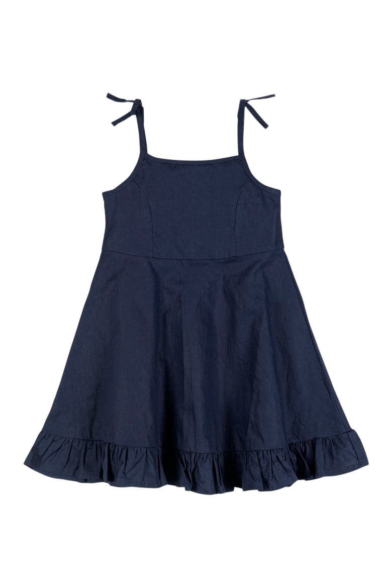 Girls' Flounce Sundress, Kids, Main, color, Navy Solid