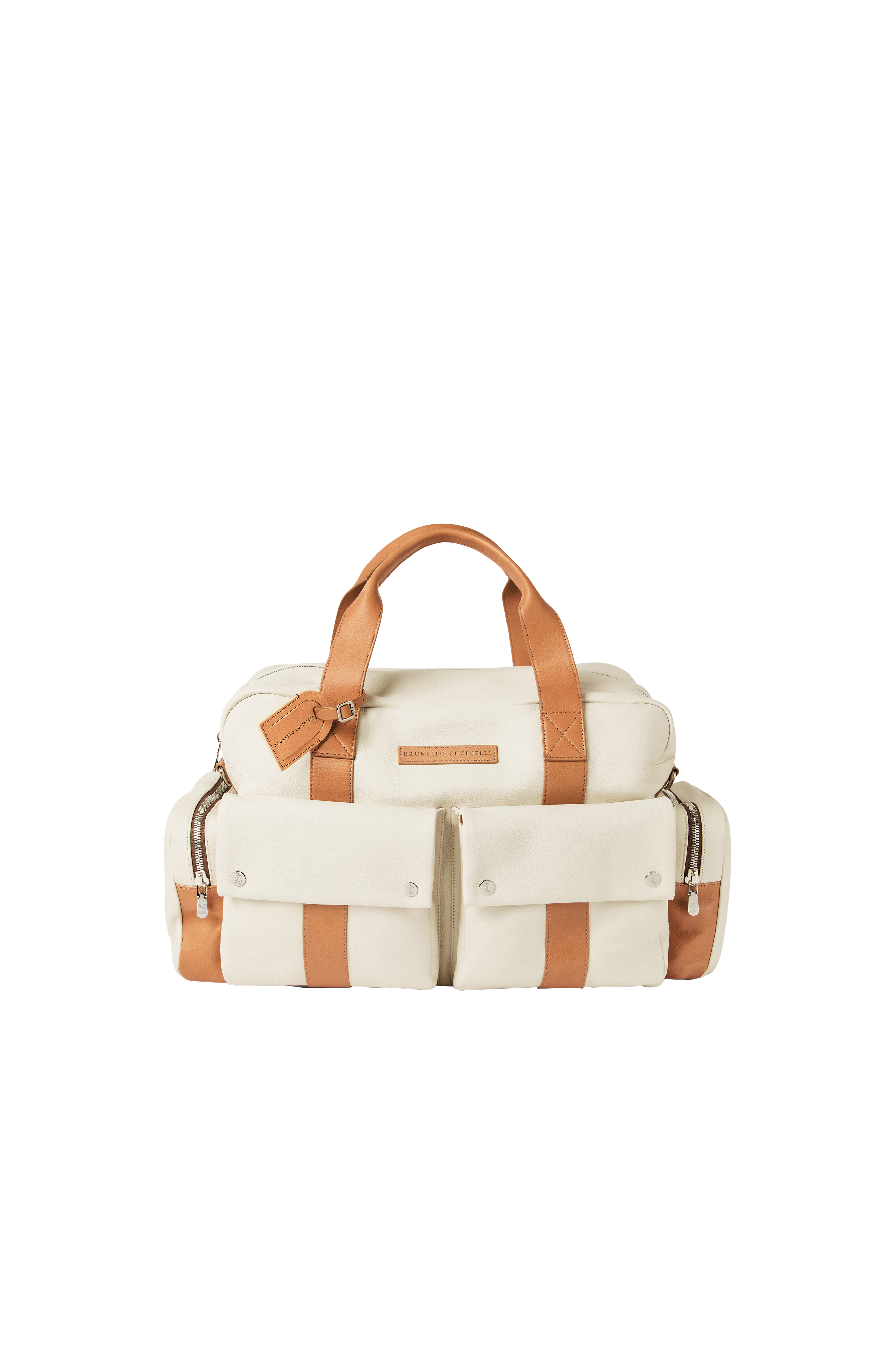 Grained calfskin leisure bag, Alternate, color, Ivory