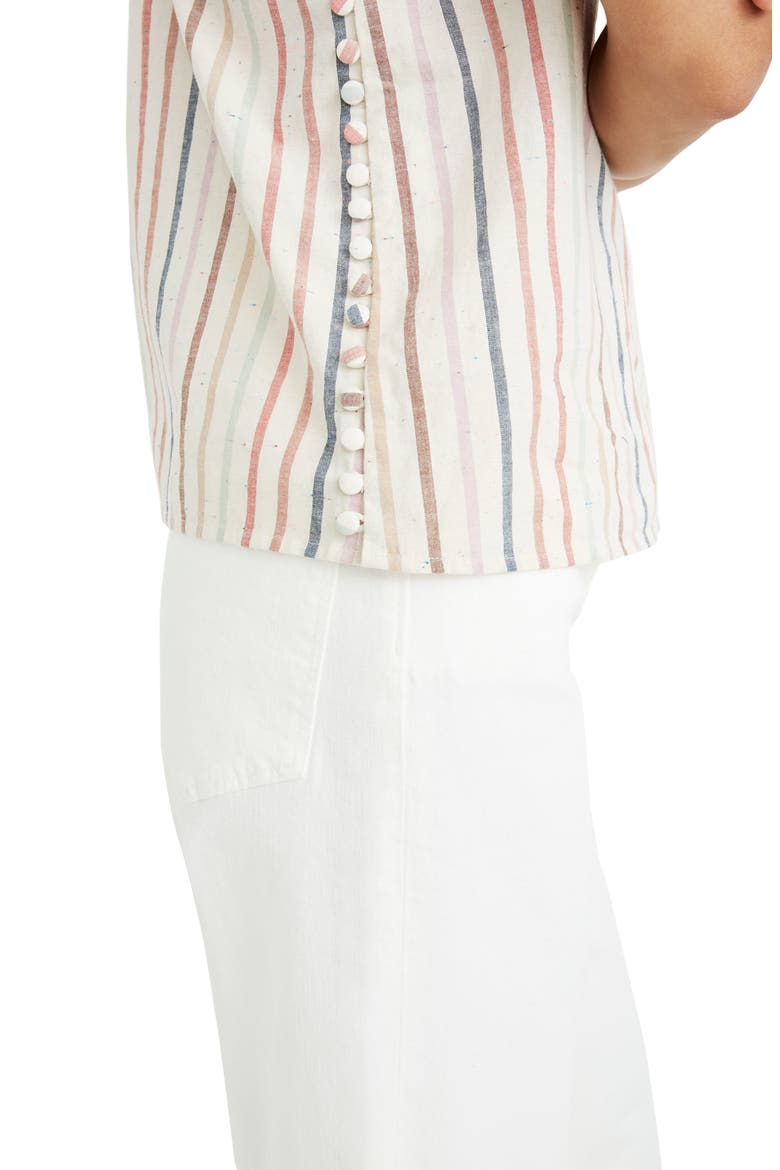 Flecked Rainbow Stripe Side Button Camisole, Alternate, color, NEBS STRIPE PEARL IVORY