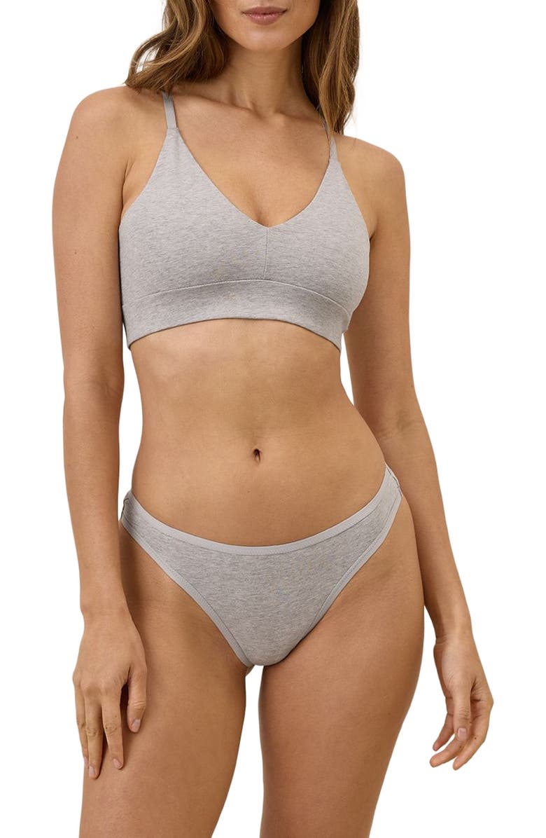 Pact Everyday Mid Rise Thong 5-Pack, Alternate, color, Black