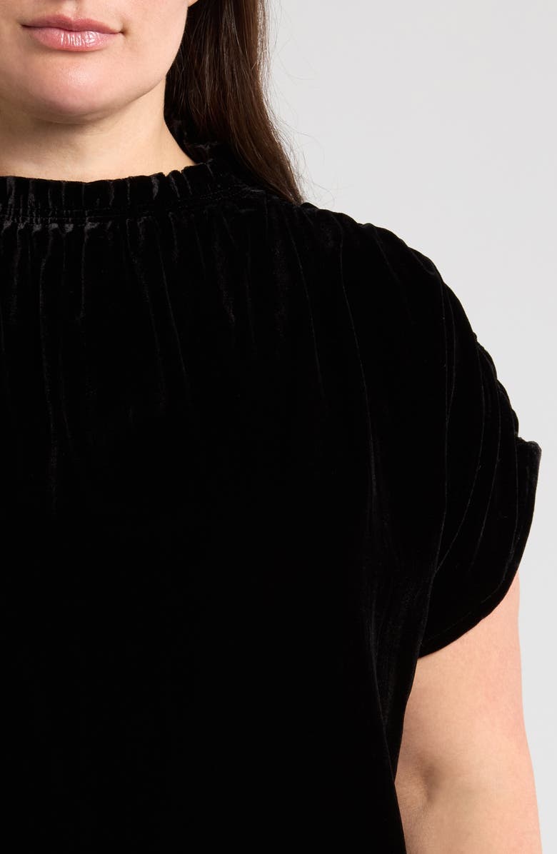 Wit & Wisdom Ruffle Velvet Top, Alternate, color,