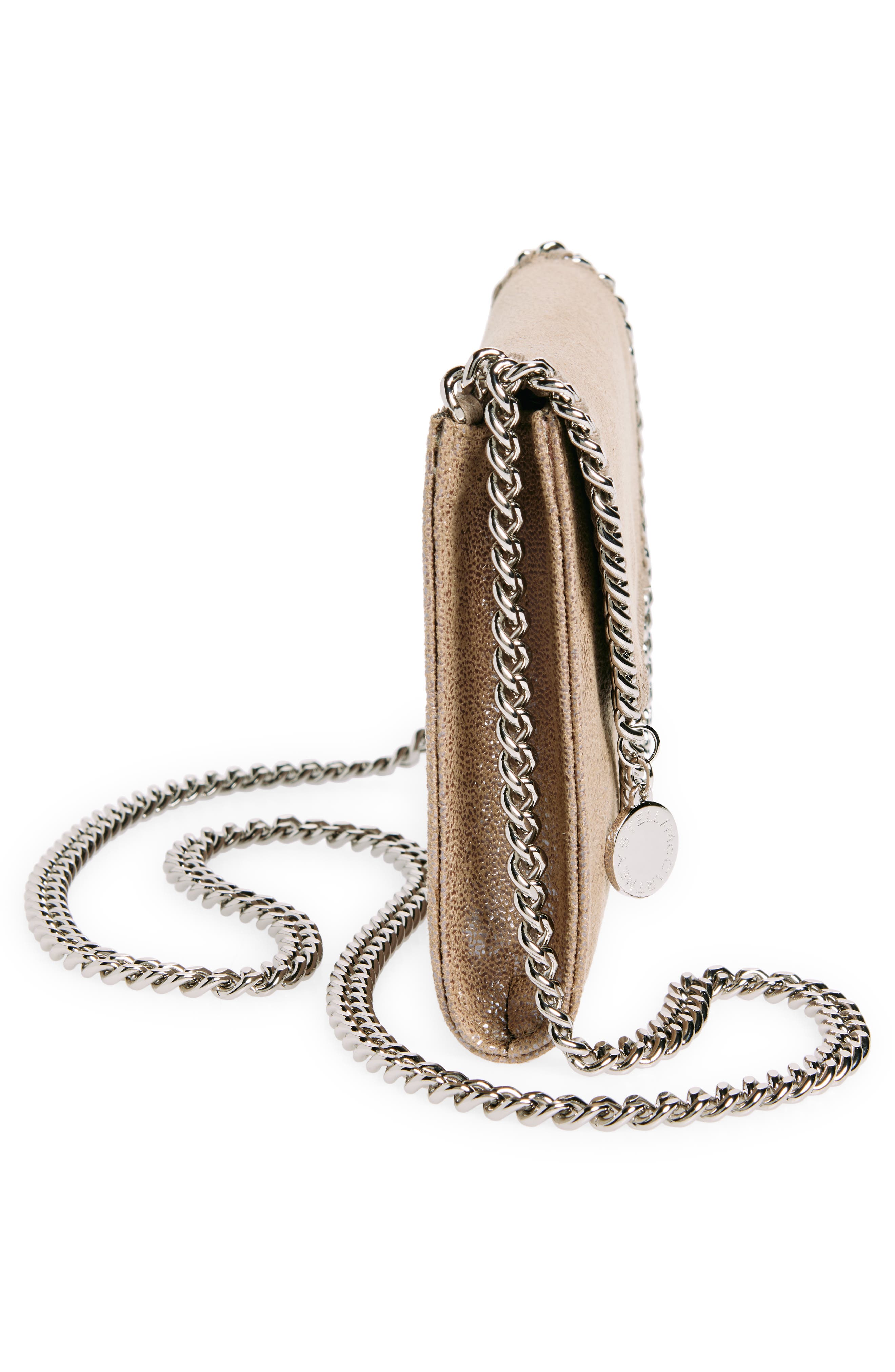 Mini Falabella Metallic Crossbody Bag, Alternate, color, GOLD/ GYPSY RED
