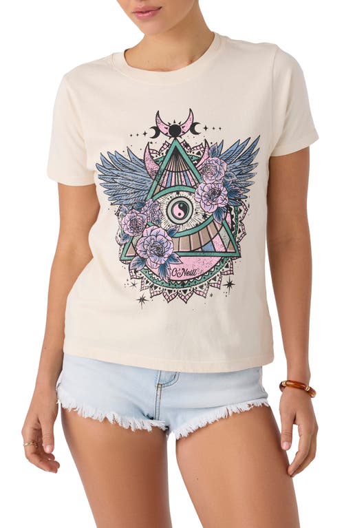 O'neill Moonbloom Cotton Graphic T-shirt In Tapioca