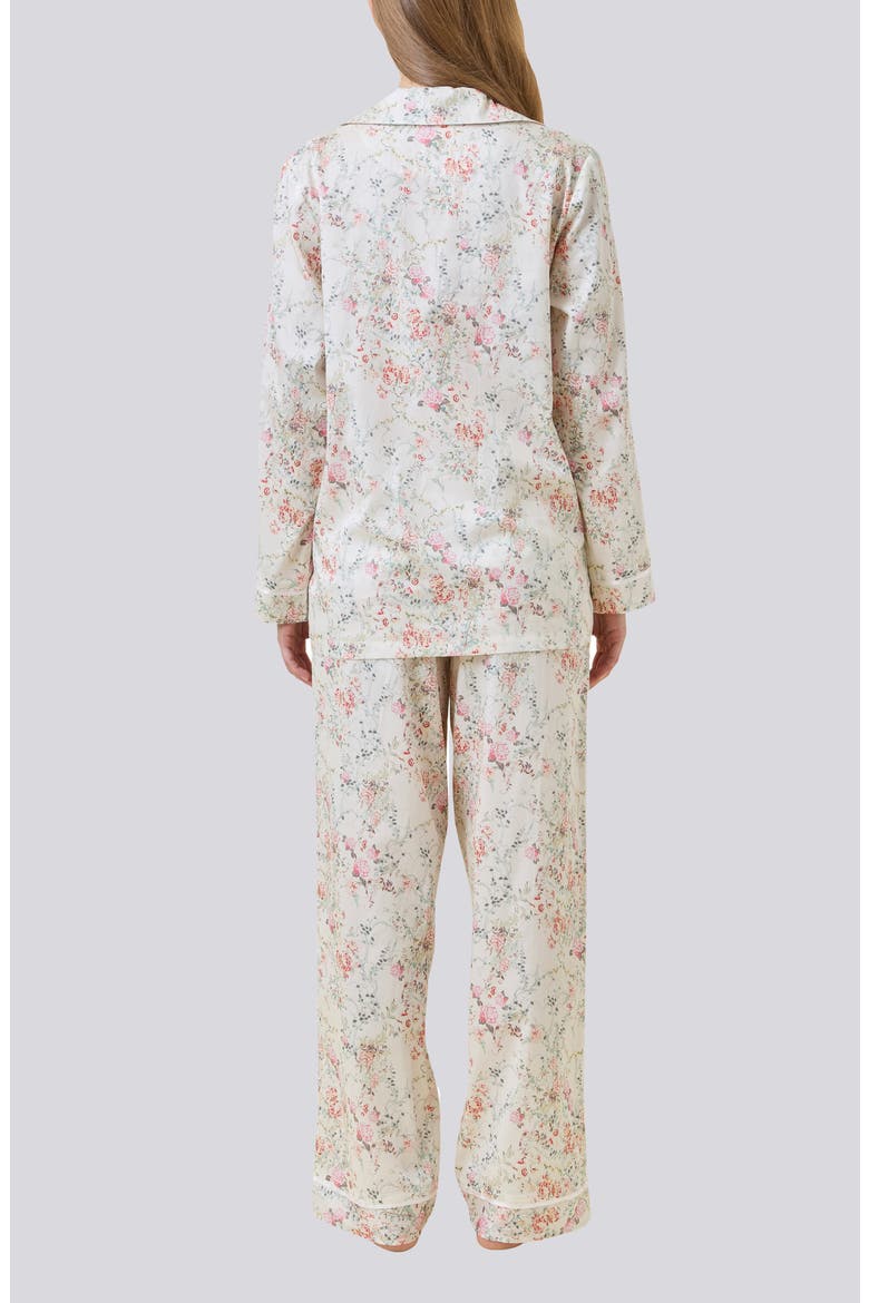 Yolly Floral Lace Cotton Sateen Long Pajamas, Alternate, color, ECRU