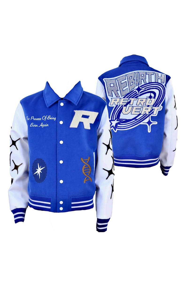 RETROVERT Rebirth Varsity Jacket, Alternate, color, Blue