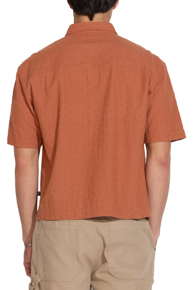 Embroidered Resort Shirt, Alternate, color, RUST