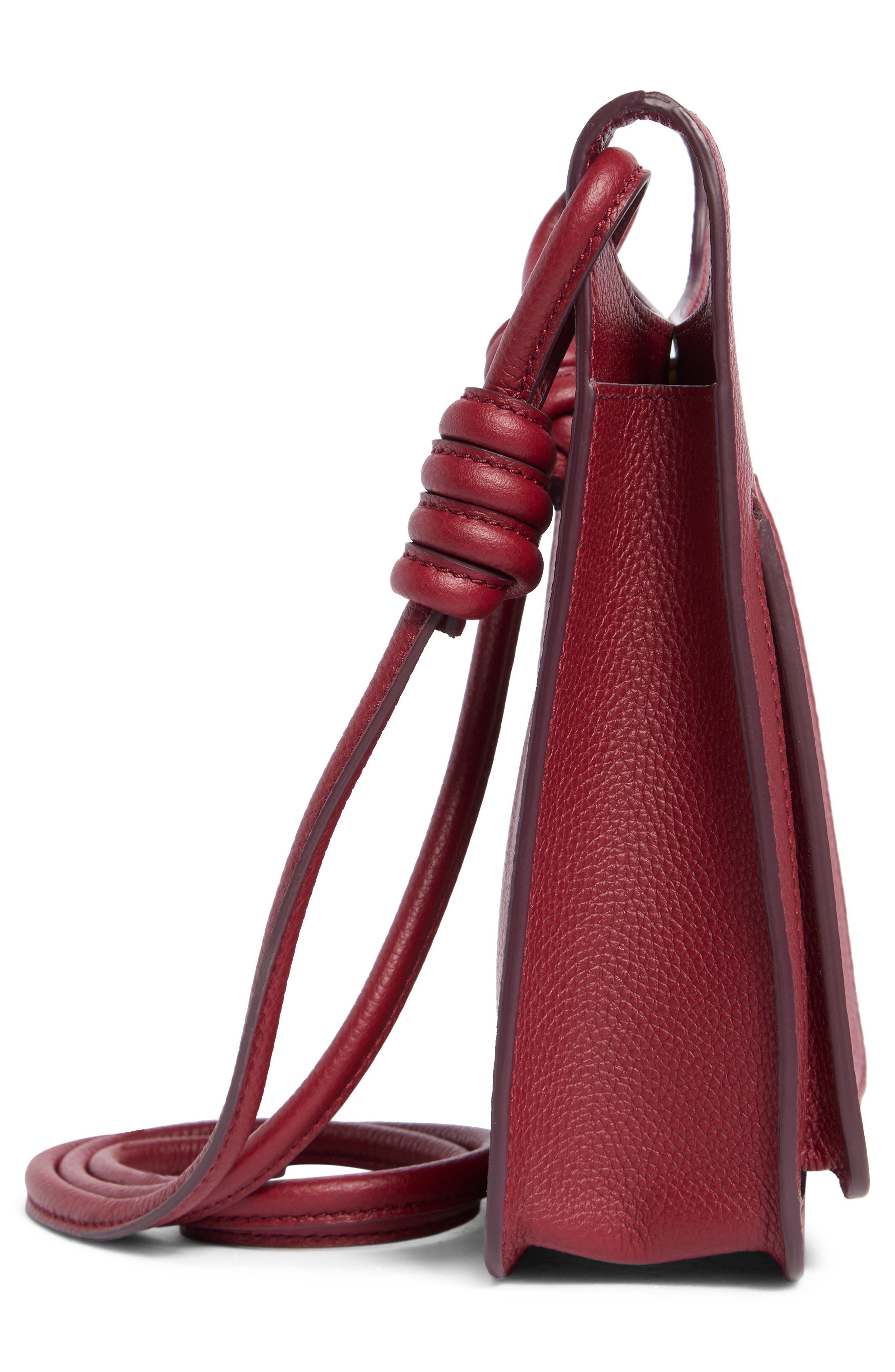 Mini Lauretos Leather Hobo Bag, Alternate, color, RED