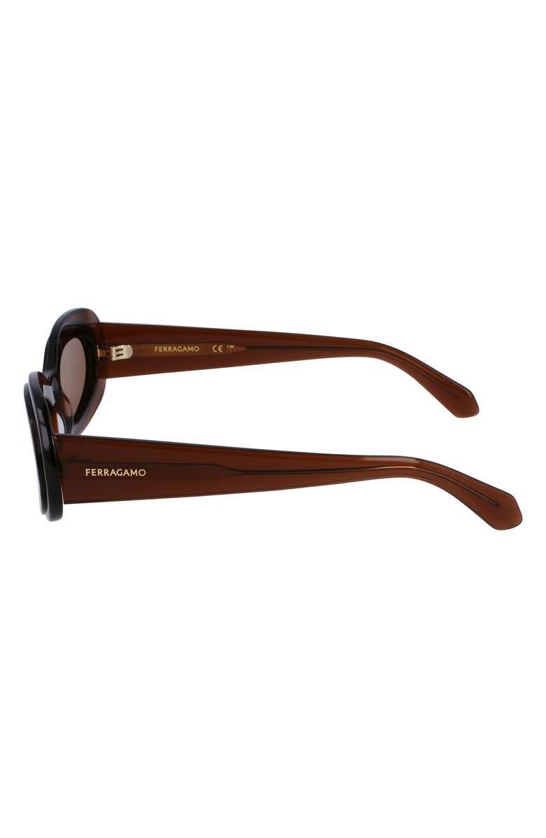 FERRAGAMO Classic Logo 54mm Oval Sunglasses, Alternate, color,