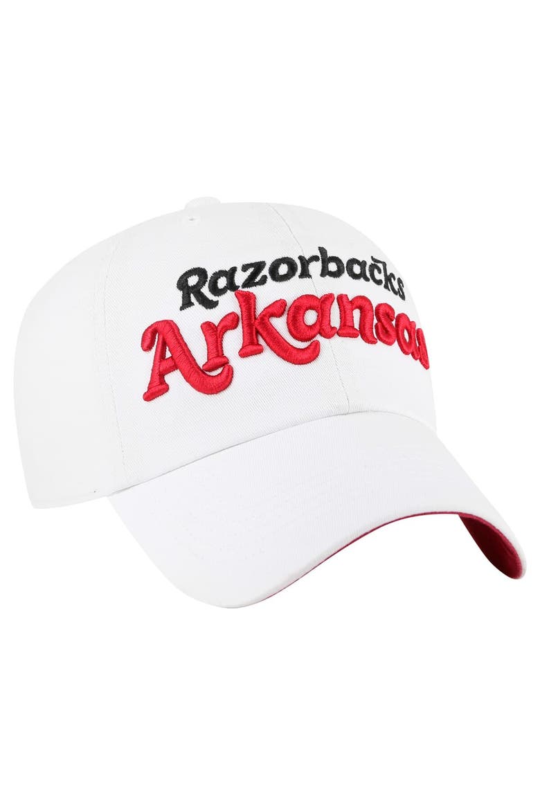 Women's '47 White Arkansas Razorbacks Pensacola Clean Up Adjustable Hat, Alternate, color, White