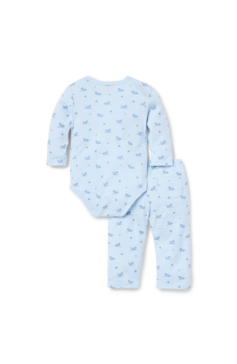 Janie and Jack Baby Fox Wrap Matching Set, Alternate, color, Blue