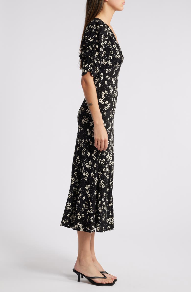 Zariah Floral Puff Sleeve Midi Dress