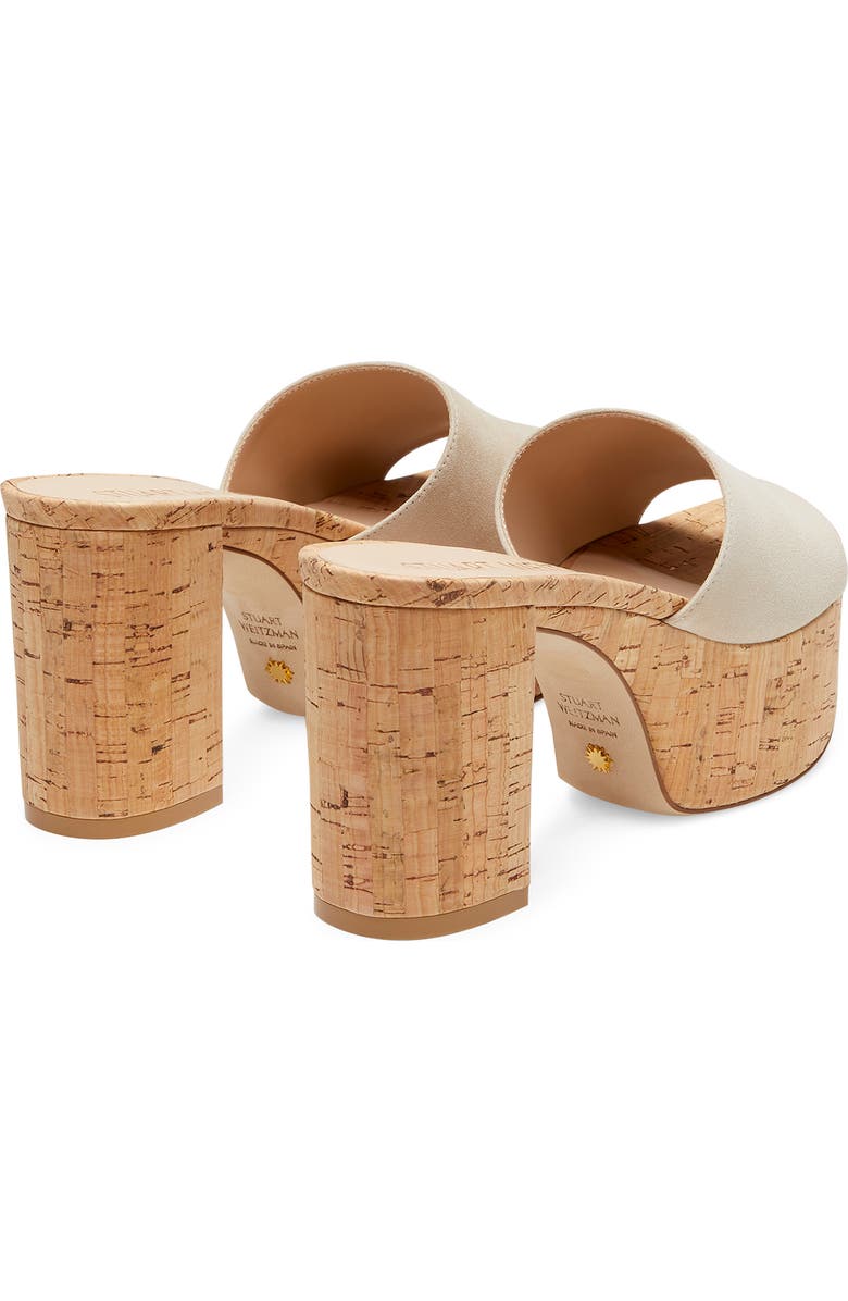 Stuart Weitzman Squarehigh Platform 95 Slide Sandal, Alternate, color, Dune