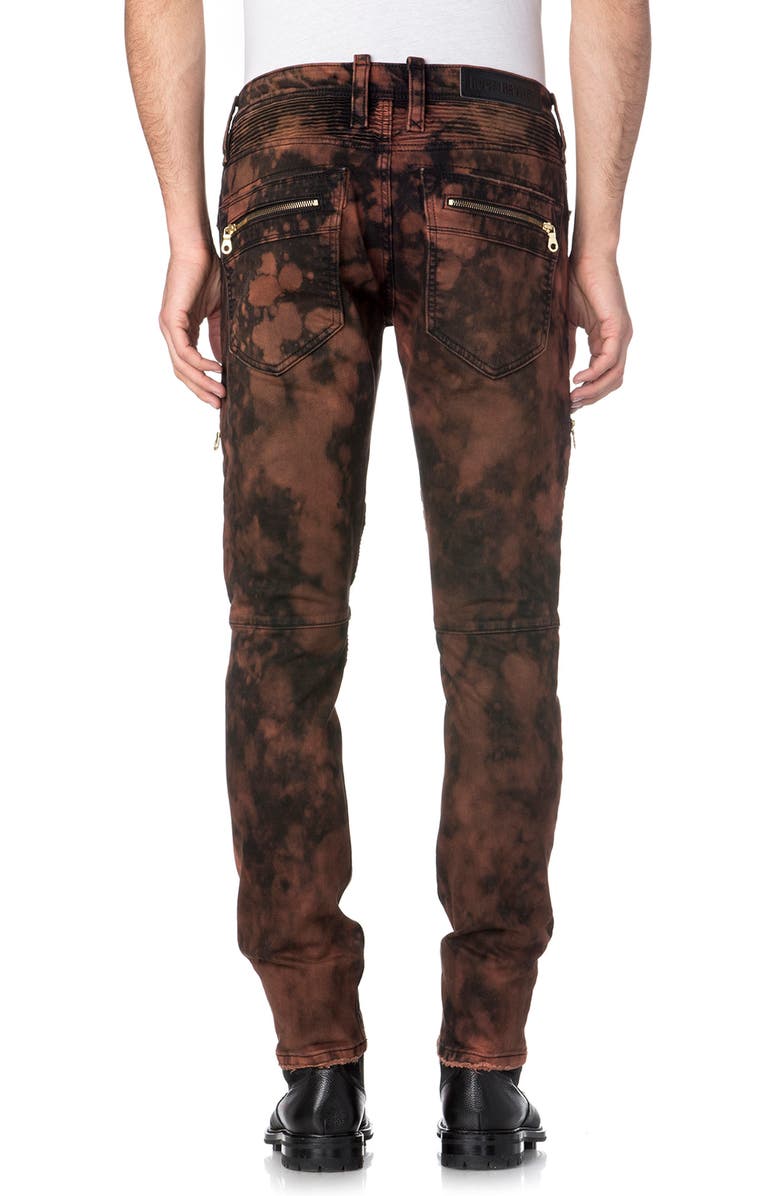 Rock Revival Towel Bleach Moto Skinny Jeans, Alternate, color,