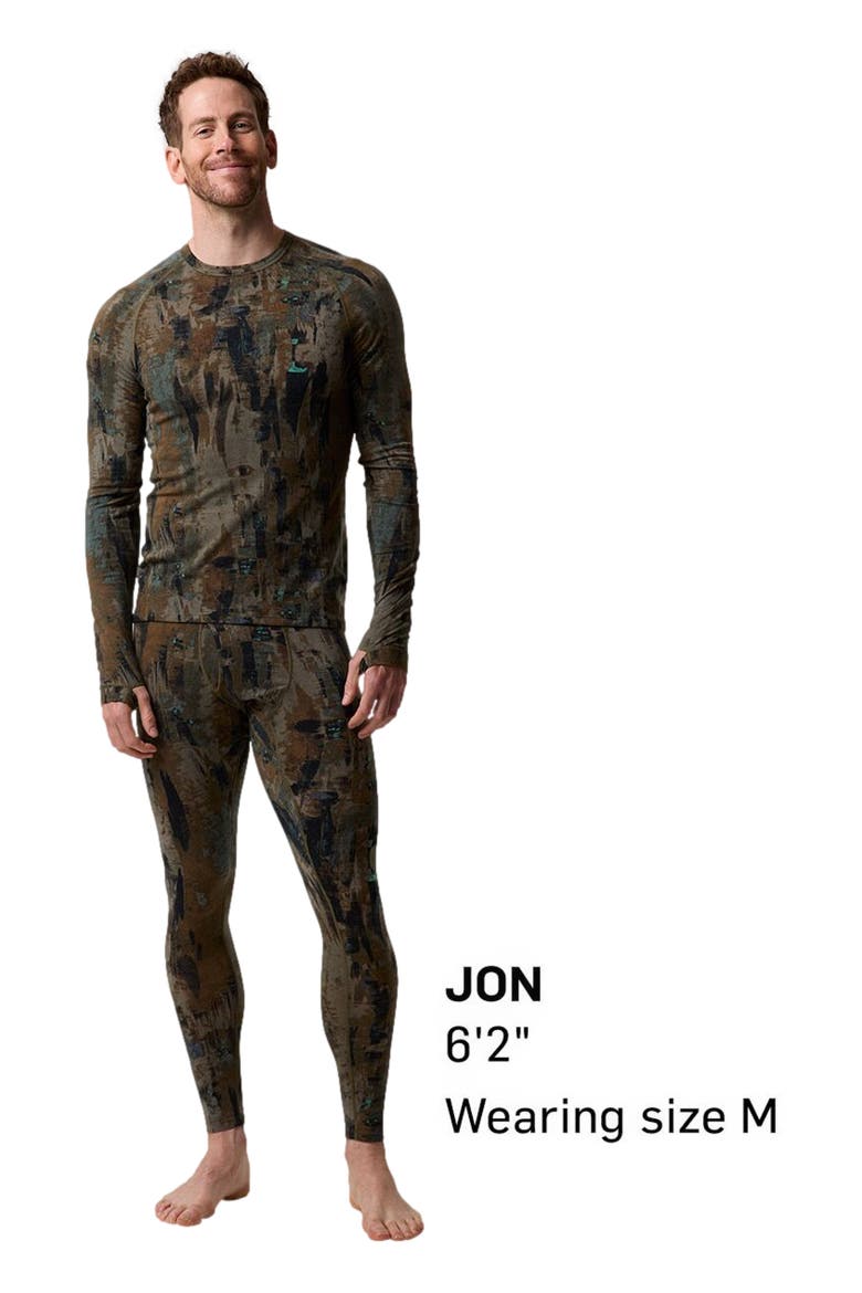 Cedars Rws Merino Lt-Wt Baselayer Crew Top - Men's, Alternate, color, Camo Pendula Print
