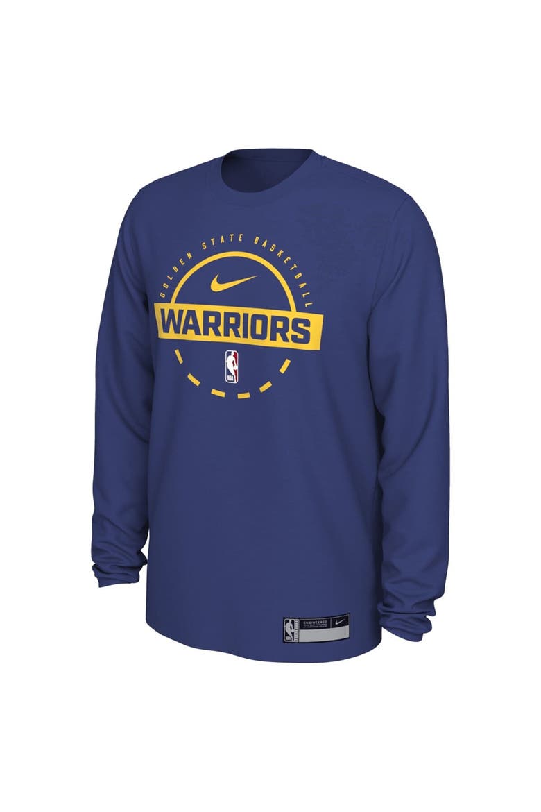 Men's Nike Royal Golden State Warriors 2025/26 On-Court Flare Dri-FIT Practice Long Sleeve Tri-Blend T-Shirt, Alternate, color, Royal
