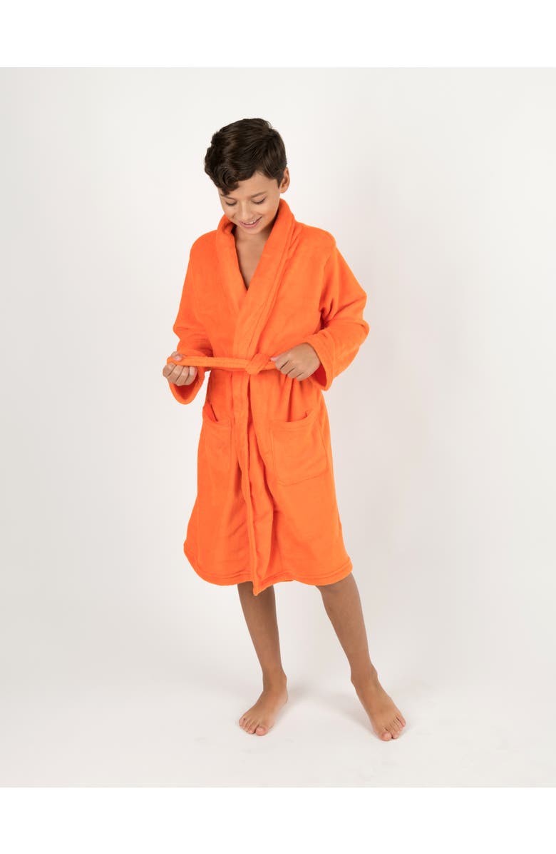 Leveret Kids Fleece Robe, Shawl Collar, Solid Colors, Alternate, color, 