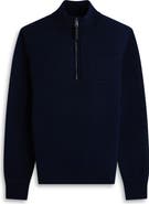 Bugatchi Merino Wool Quarter Zip Polo Sweater