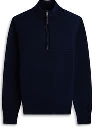 Bugatchi Merino Wool Quarter Zip Polo Sweater