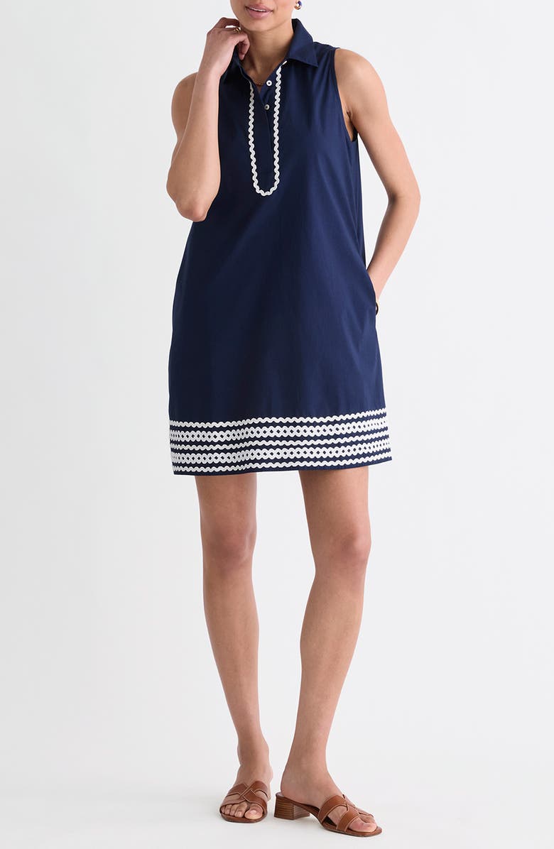 vineyard vines Pippa Rickrack Shirtdress, Main, color, Nautical Navy