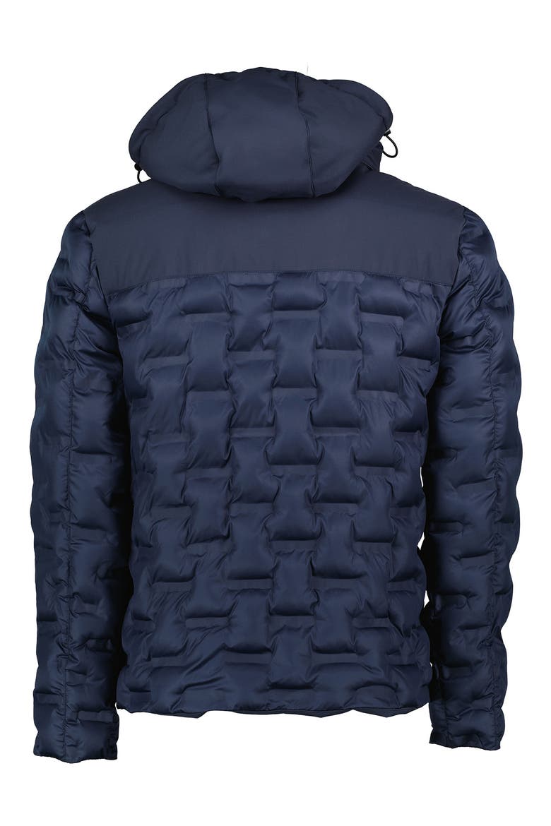 Dawson Mixed Media Hooded Puffer Jacket, Alternate, color, NAVY