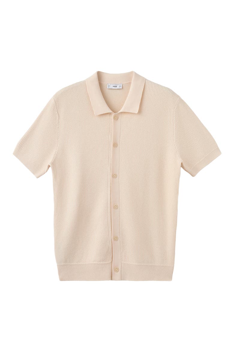 Cotton Piqué Button-Up Shirt, Alternate, color, OFF WHITE