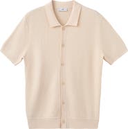 MANGO Cotton Piqué Button-Up Shirt