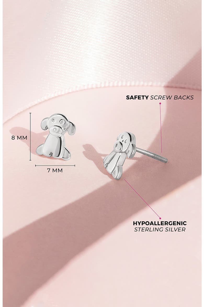 Puppy Dog Earrings, Alternate, color, Silver