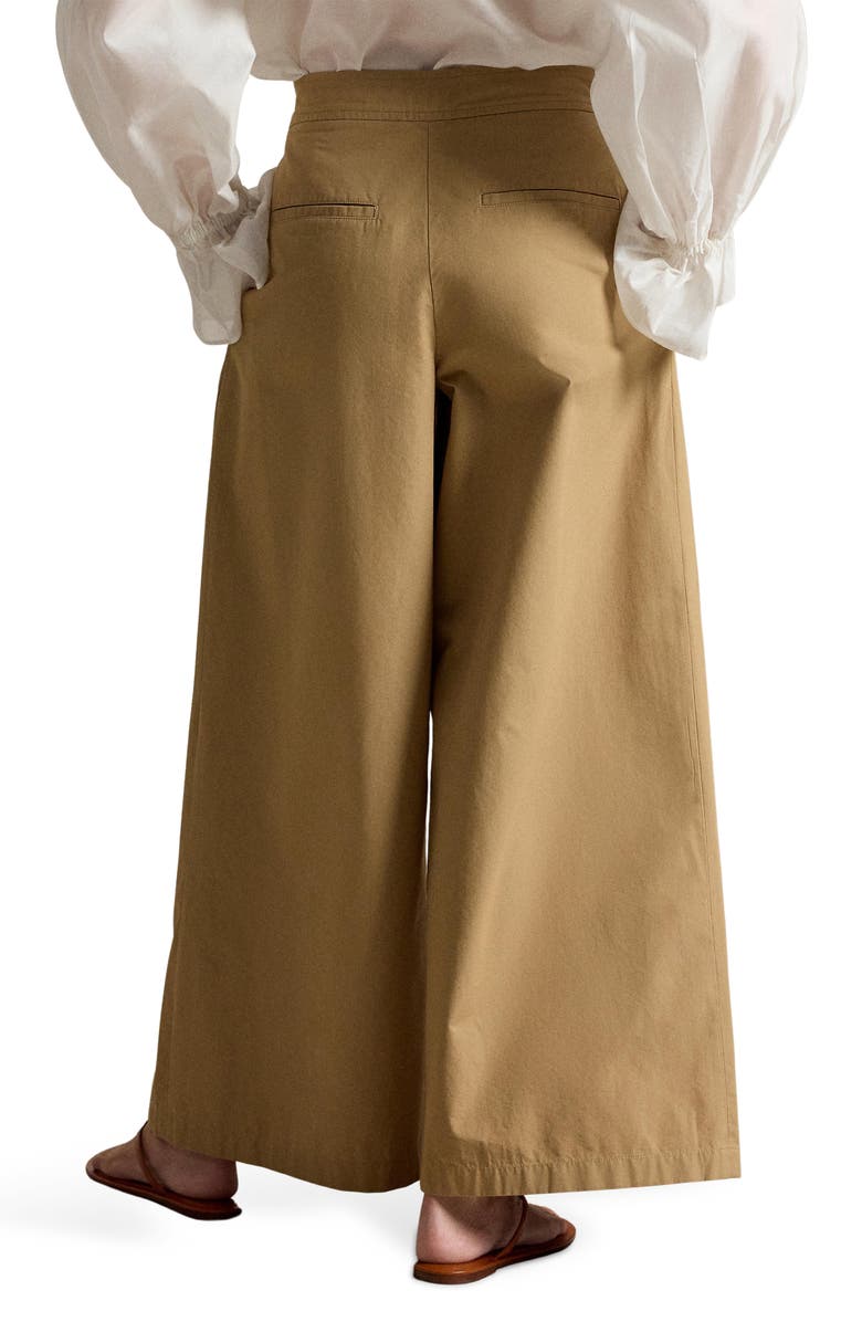 Polo Ralph Lauren Pleated Cotton Ankle Wide Leg Pants, Alternate, color, Tan