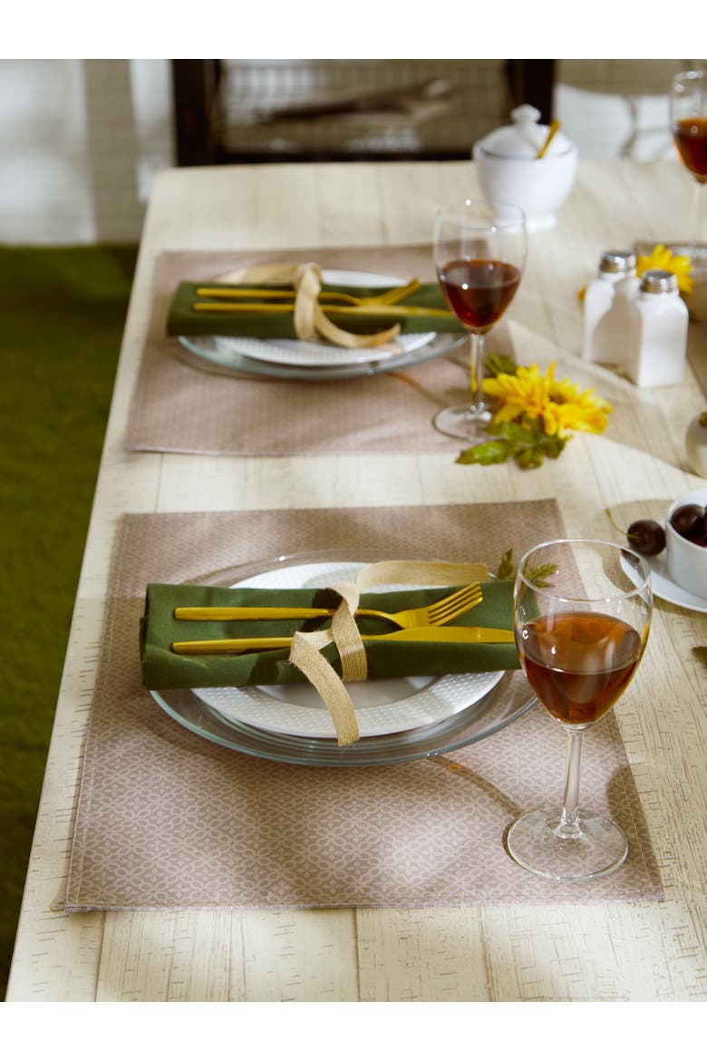 Outdoor Tonal Lattice Printed Placemat Set/6, Alternate, color, Stone