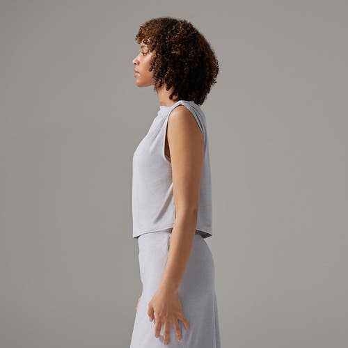 Tavi Brushed Tec Knit Asymmetrical Tee In Gray