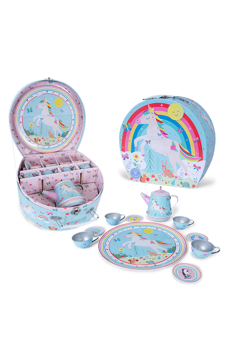 Floss & Rock 11pc Musical Tea Set in case, Main, color, Rainbow Fairy