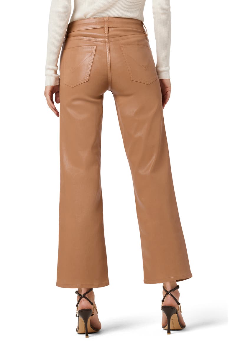 Rosie Coated High Waist Ankle Wide Leg Jeans, Alternate, color, TOBACCO BROWN COAT