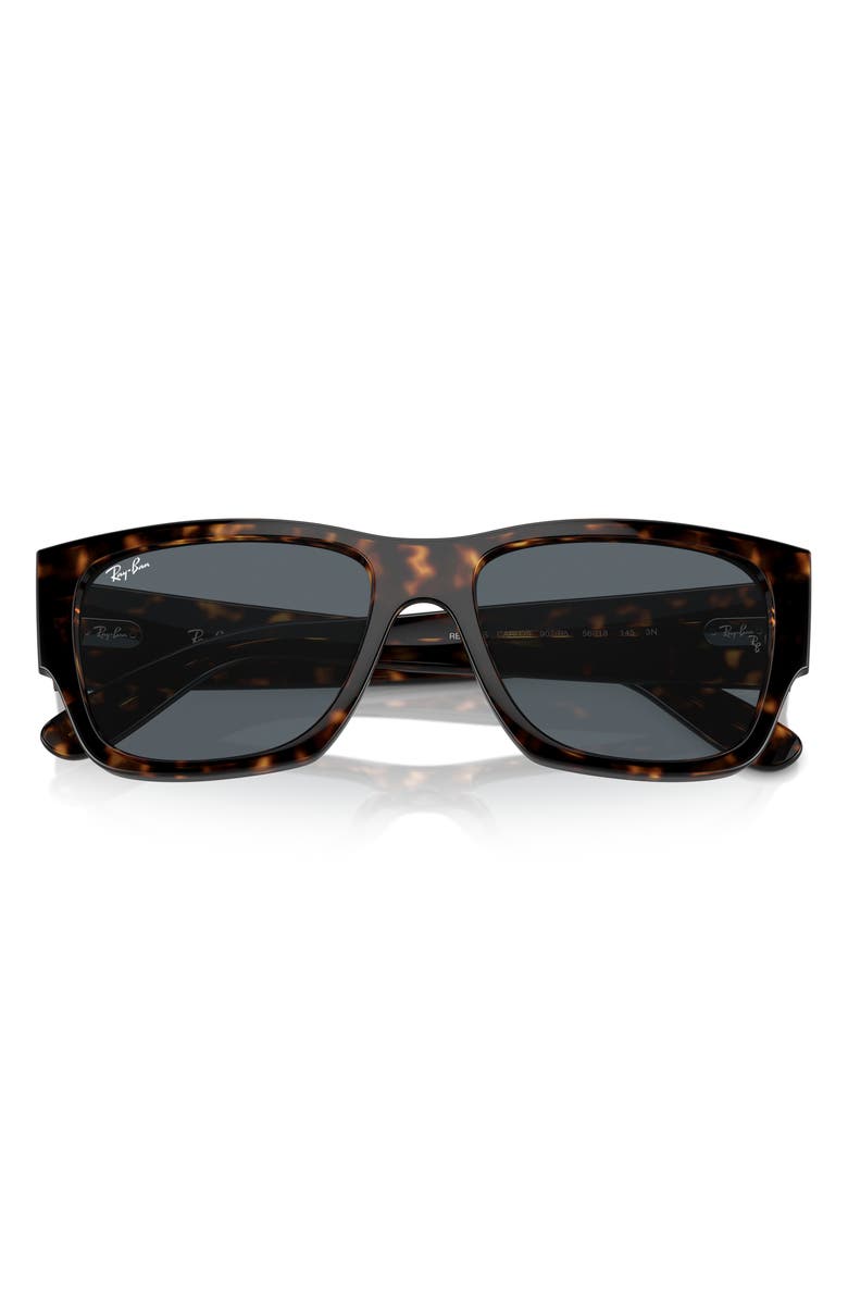 Ray-Ban Carlos 56mm Polarized Rectangular Sunglasses, Alternate, color, Havana