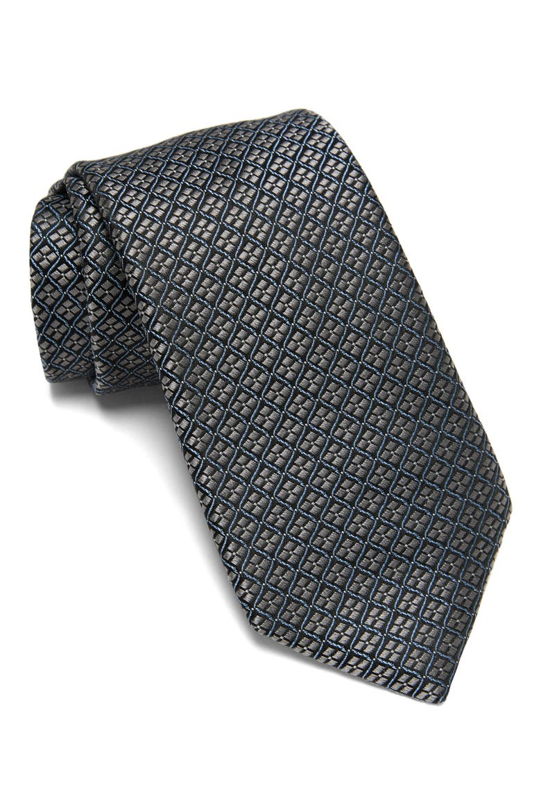 Edwin Neat Silk Tie, Main, color, GREY