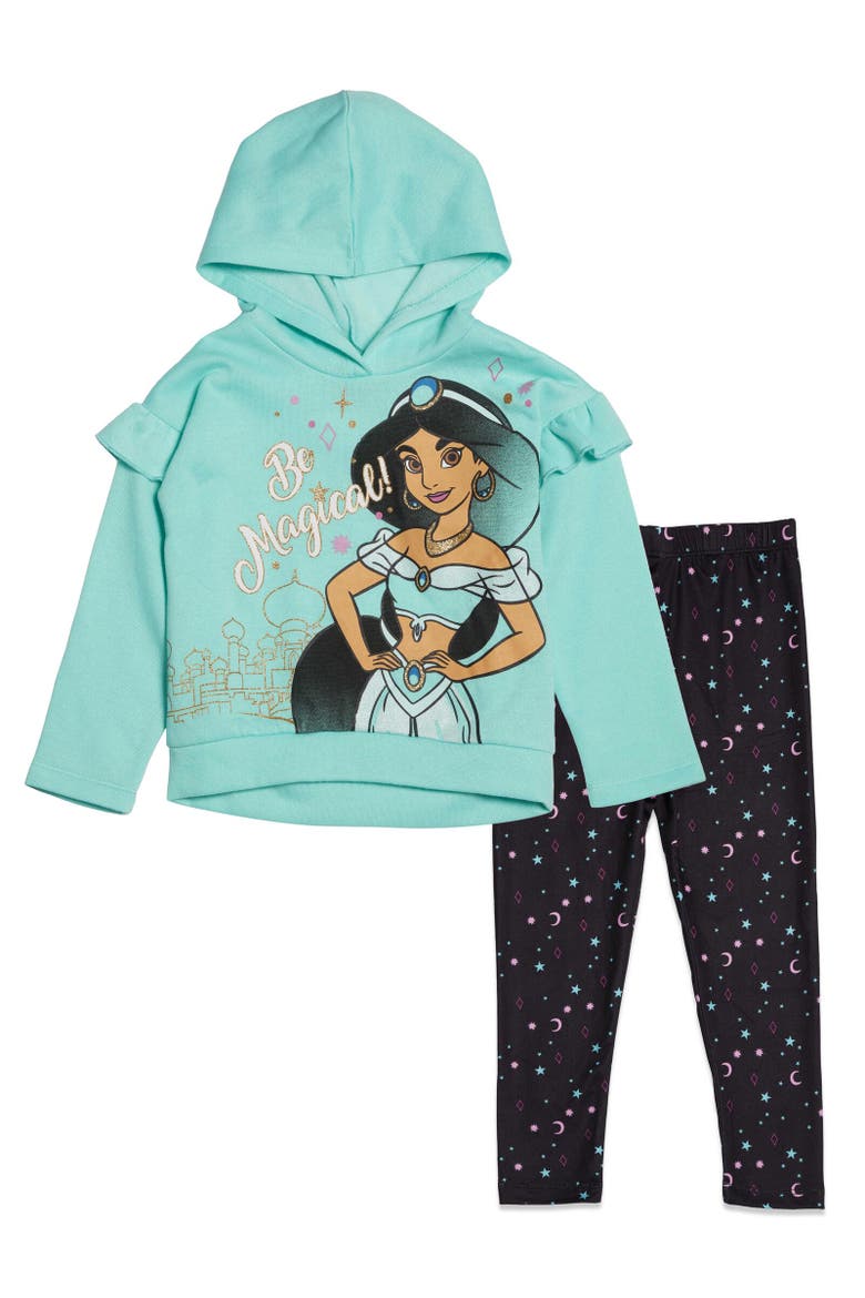 Princess Hoodie & Leggings Set, Main, color, Princess Jasmine Blue Blue