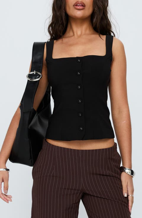 Zamie Square Neck Sleeveless Top