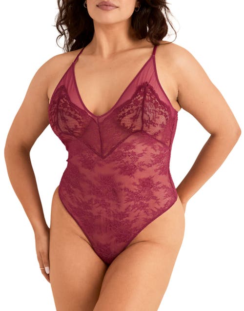 Adore Me Shiba Bodysuit Lingerie In Pink