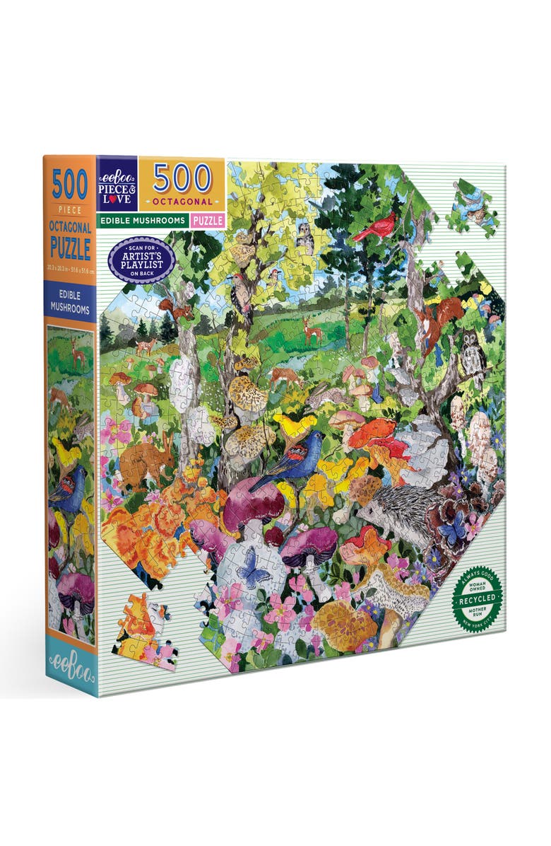 eeBoo Piece and Love Piece&Love Edible Mushrooms 500 Pc Octagonal Puzzle, Main, color, 