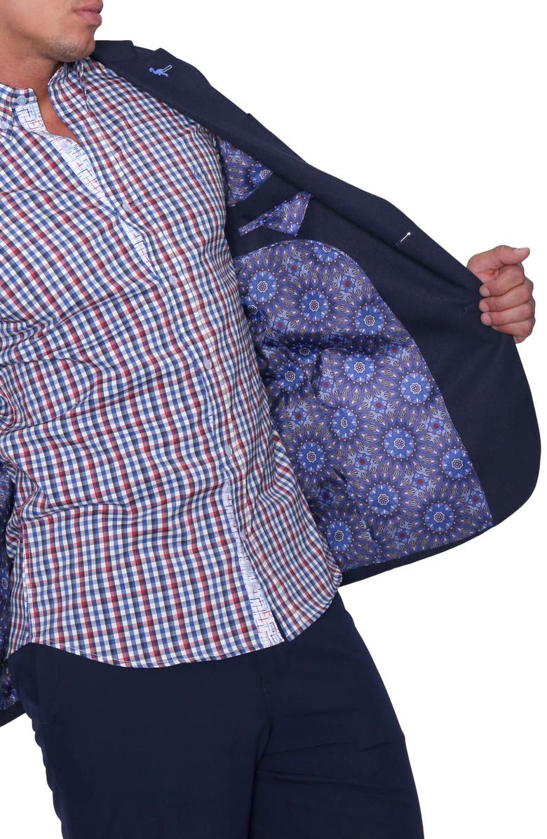 TailorByrd Classic Textured Blue Blazer, Alternate, color, Navy