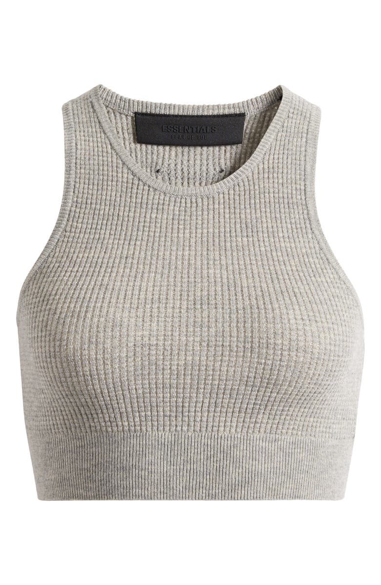 Fear of God Essentials Waffle Knit Crop Sport Tank, Main, color, 
