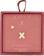 Leith Cubic Zirconia Heart & Bubble Initial Pendant Necklace