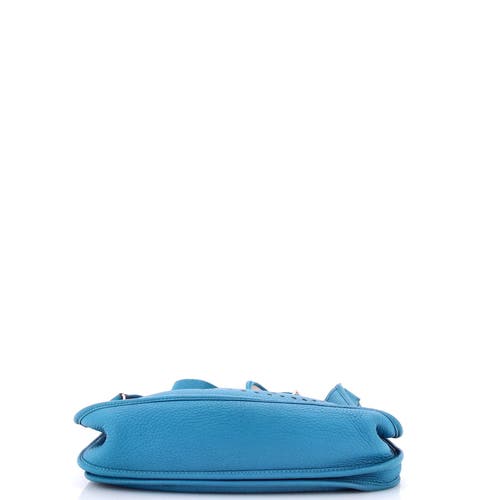 Pre-owned Hermes Hermes Evelyne Bag Gen Iii Clemence Gm In Blue