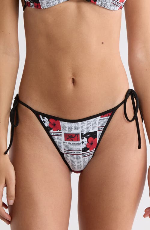 PacSun Corinne Side Tie Bikini Bottoms in Multi at Nordstrom, Size Medium