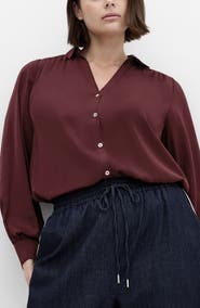 City Chic Jennifer Johnny Collar Button-Up Shirt