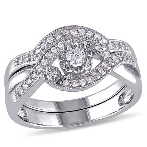 Diamond Crossover Bridal Ring Set