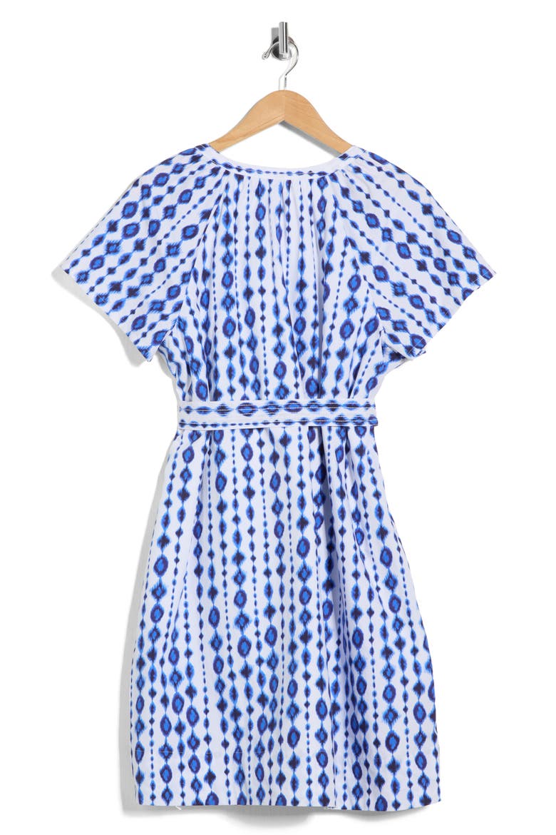 Crystalline Cove Short Sleeve Cotton Dress, Alternate, color, WHITE/BLUE