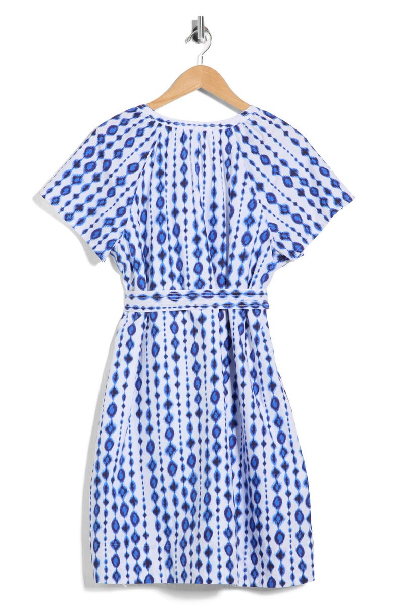 Tommy Bahama Crystalline Cove Short Sleeve Cotton Dress, Alternate, color, White/Blue