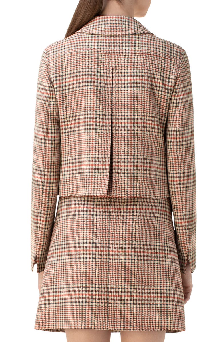 Akris punto Glen Plaid Crop Gabardine Jacket, Alternate, color, 